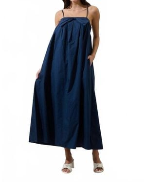 Sugarlips Melly Pleated Bow Maxi Dress - Blue