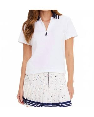 The Upside Luma Zip Collared Polo - White