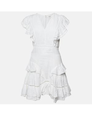 Isabel Marant Étoile Linen Ruffled Audrey Mini Dress - White