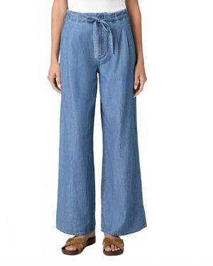 PAIGE Ingrid Woven Cotton Pant - Blue