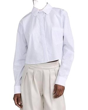 GOOD AMERICAN Stripe Uniform Shirt - White