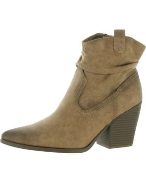 Naturalizer Maxime Faux Suede Pointed Toe Ankle Boots - Green