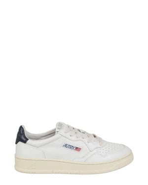 Autry Dark Medalist Low Leather Sneakers - White