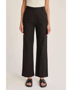 Crescent Erin Straight Leg Linen Pants - Black
