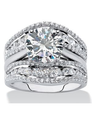 Palmbeach Jewelry Cubic Zirconia Multi-Row Jacket Wedding Ring Set 4.26 Tcw - Metallic