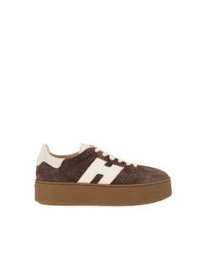 Hogan Suede H698 Low-Top Sneakers - Brown