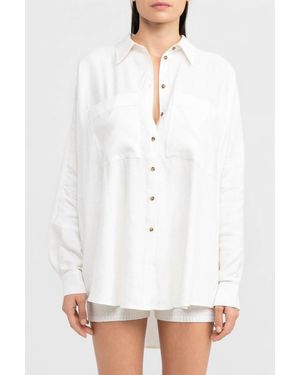 Significant Other Parrish Button Front Shirt - White