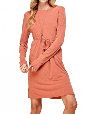 Shopin in LA Long Sleeve Midi Dress - Red