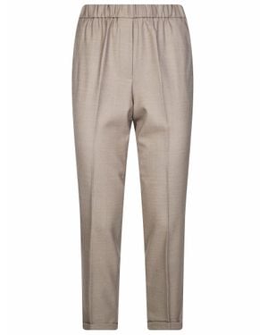 Antonelli Rosalba Relaxed Tapered Elastic-Waist Pants - Natural
