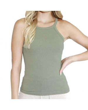 Nikibiki Highneck Ribbed Tank Top - Green