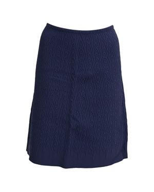 Alaïa Textured Knee Length Skirt - Blue