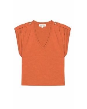 Nation Ltd Cooper V Neck Tank Top - Orange