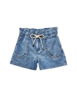 Tractr Jeans Paper Bag Waist Short - Blue