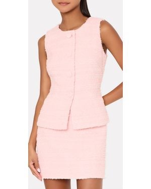 MILLY Bryn Tweed Top - Pink