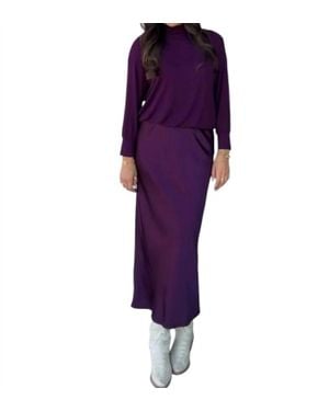 Michael Stars Padma Mixed Fabric Dress - Purple