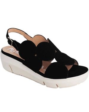 Wonders Bubble Wedge Sandals - Black