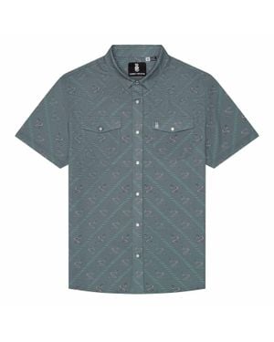 Raised by Coyotes Sidewinder Pearl Snap Shirt - Blue