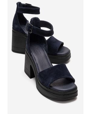 Forever & Always Shoes Margot Leather Platform Sandal - Black