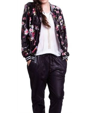 Gigi Moda Giora Floral Bomber Jacket - Black