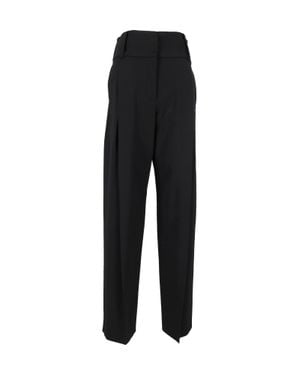 Sportmax Girino Pleated High-Waist Wide-Leg Pants - Black