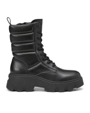 Marc O' Polo Liliam 2A Leather Quilted Side Zip Boots - Black