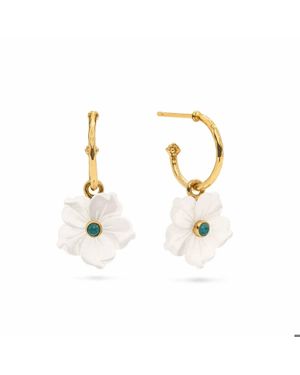 Capucine de Wulf Mermaid Garden Hoops With Flower Charm - Metallic