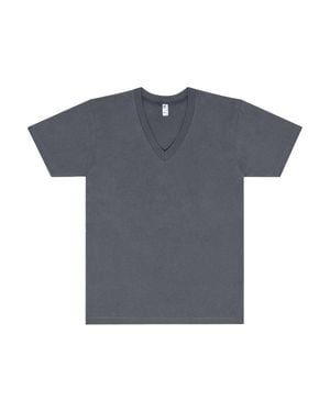 LOS ANGELES APPAREL Usa-Made Fine Jersey V-Neck T-Shirt - Gray