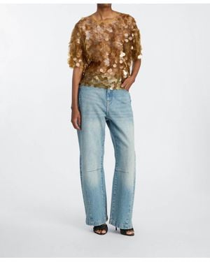 Munthe Sequin Sheer Blouse - Blue