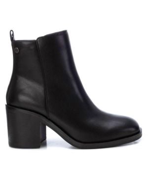 Xti Block Heel Booties - Black