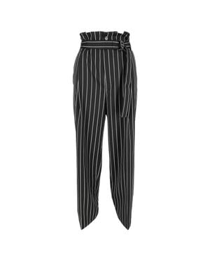 Tod's Striped Belted Pants - Black