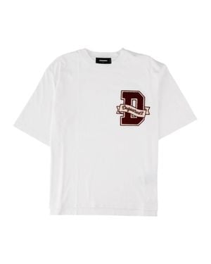 DSquared² Short-Sleeve Patch Cotton T-Shirt - White