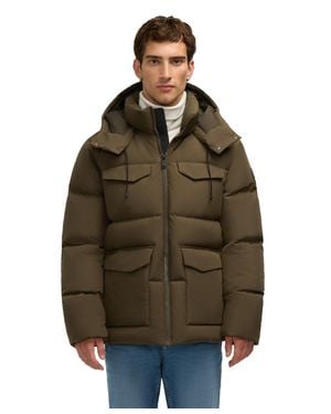 Pajar Miles Midweight Puffer Jacket With Removable Hood - Brown