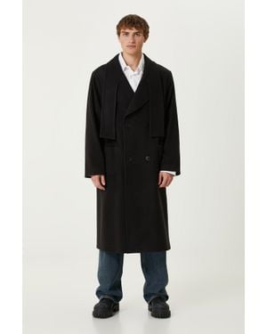 Pcfg Wool & Cashmere Blend Long Coat - Black
