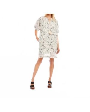 Karen Kane Puff Sleeve Tassel Dress - Natural