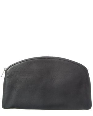 The Row Leather Clutch - Gray