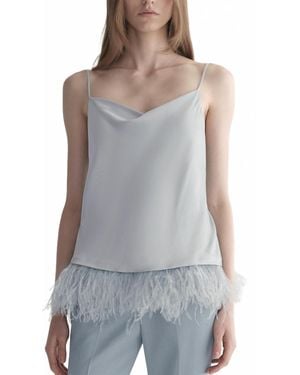 A.L.C. Eliza Feather Trimmed Camisole Top - Gray