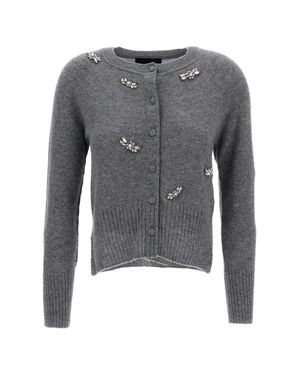 Simone Rocha Cashmere Crystal Pearl Cardigan - Gray