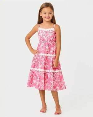 Lilly Pulitzer Girls Mini Zanna Midi Dress - Pink