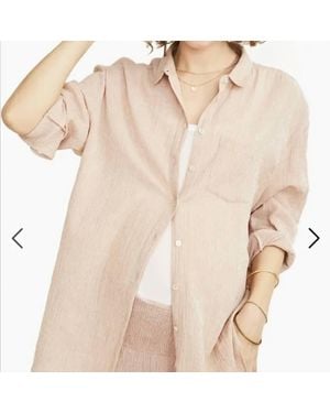 HATCH Boyfriend Petal Gingham Cotton Shirt - Natural
