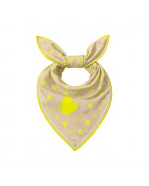 Kerri Rosenthal Drippy Heart Bandana - Yellow