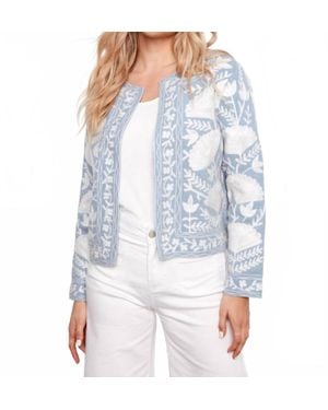 Charlie b Basket Weave Long Sleeve Jacket - Blue