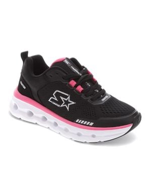 Starter Bolt Synthetic Leather Casual Lace Up Sneaker Shoe - Black