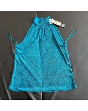 Cable & Gauge Sleeveless Blouse - Blue