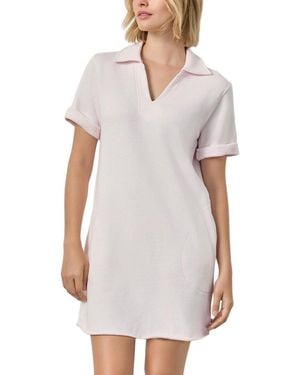 Lilla P Raw Hem Terry Dress - White