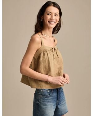 (取寄) ラッキーブランド レディース カットワーク ペザント トップ Lucky Brand Lucky Brand Women's Tank Top - 3 Pack Stretch Cotton Scoop