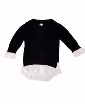 Elan Sweat Shirt Combo Top - Black