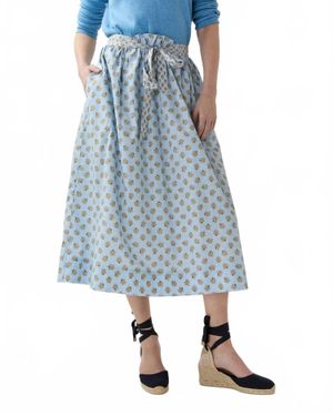 ANN MASHBURN Mathilde Midi Skirt - Blue