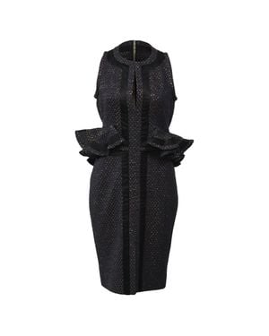 Altuzarra Tweed Peplum Dress - Black