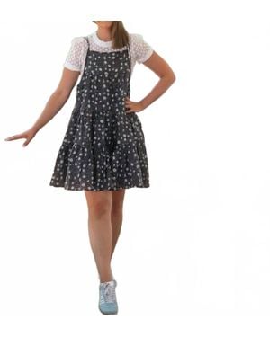 Easel Boho Bramble Floral Dress - Black
