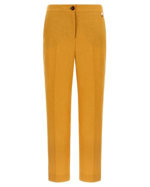 Herno Linen Casual Pants - Yellow